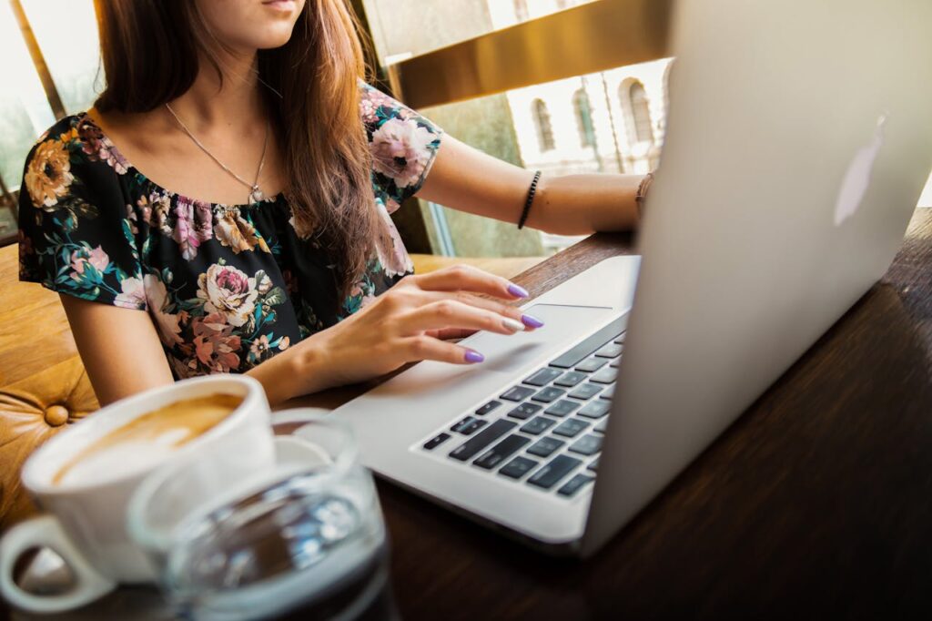 woman works after sleep and productivity is good